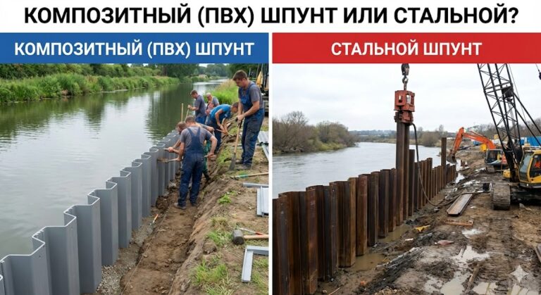 Композитный (ПВХ) шпунт или Стальной: Где границы применимости пластика и почему сталь незаменима в серьезном строительстве